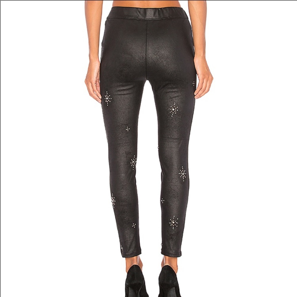 Free People Embellished Vegan Skinny Pant Black - Picture 4 of 12